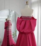 Vintage Shiny Beaded Strapless Sheath Cape Design Long Prom Dress Evening Dress HZ1024