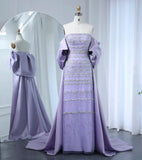Vintage Shiny Beaded Strapless Sheath Cape Design Long Prom Dress Evening Dress HZ1024