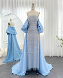Vintage Shiny Beaded Strapless Sheath Cape Design Long Prom Dress Evening Dress HZ1024