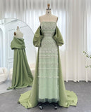 Vintage Shiny Beaded Strapless Sheath Cape Design Long Prom Dress Evening Dress HZ1024