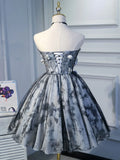 Black Short Prom Dresses, Black Cute Puffy Homecoming Dresses HZ1024