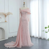 Vintage Shiny Beaded Long-sleeve Mermaid Long Prom Dress Evening Dress HZ1024