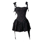 New Fashion Floral Ribbon Design A-line Sleeveless Spaghetti Strap Dress HZ1024