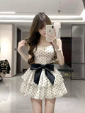 New Fashion Polka Dot Design A-line Sleeveless Spaghetti Strap Dress HZ1024