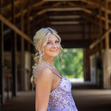 Vintage Lilac Applique Sequin Prom Dress Sweetheart A-Line Evening Dress Long Formal Dress HZ1024