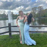 Vintage Blue Sweetheart Prom Dress Applique Strapless Evening Dress Long Sheath Formal Dress HZ1024