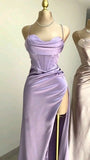 Charming Satin High Slit Sweetheart Mermaid Long Prom Dress Party Dress Evening Dress HZ1024