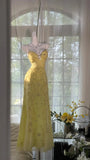 Shiny Yellow Sequined Sweetheart Chiffon A-Line Prom Dress Evening Dress HZ1024
