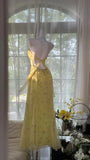 Shiny Yellow Sequined Sweetheart Chiffon A-Line Prom Dress Evening Dress HZ1024