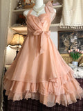 Vintage Champagne Sweetheart Halter Dress Design A-line Chiffon Party Dress Homecoming Dress HZ1024