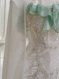 Gorgeous Shiny Beaded Spaghetti Strap Ruffles Chiffon Mermaid Prom Dress Evening Dress HZ1024