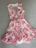 Cute Pink Floral Backless Design A-line Party Dress Homecoming Dress HZ1024