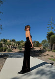 Charming Black Strapless High Slit Mermaid Long Prom Dress Party Dress Evening Dress HZ1024
