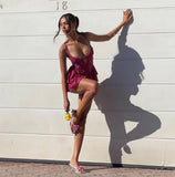 Vintage Fuchsia Lace Spaghetti Strap A-Line Short Tiered Party Dress Cocktail Dress Homecoming Dress HZ1024