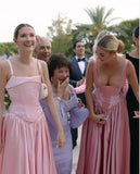 Beautiful Pink Spaghetti Strap Sweetheart A-Line Satin Party Dress Bridesmaid Dress HZ1024