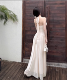 New French Summer Beach Holiday Sexy Mesh V-neck Dress HZ1024