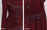 New Fashion Irregular Hemline Design Red Long-sleeved Dress HZ1024