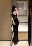 New Sexy Black Sleeveless Lace Spaghetti Strap Dress HZ1024