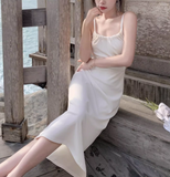 New Stylish White Sleeveless Backless Beach Spaghetti Strap Dress HZ1024