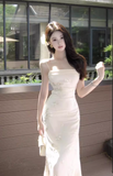New Elegant Embroidery Design Spaghetti Strap Dress HZ1024
