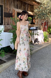New Stylish Elegant Floral Design Spaghetti Strap Dress HZ1024