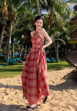 New Fashion Design Beach Casual Split Spaghetti Strap Dress HZ1024