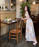 New Simple Fashion Floral Design A-Line Beach Holiday Halter Dress HZ1024