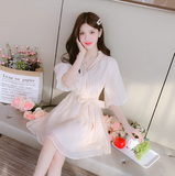 New Simple Fashion Puff Sleeves Design A-Line Dress HZ1024