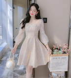New Fashion Long Sleeves Chiffon Design A-Line Dress HZ1024