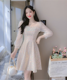 New Fashion Long Sleeves Chiffon Design A-Line Dress HZ1024