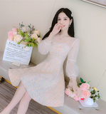 New Fashion Long Sleeves Chiffon Design A-Line Dress HZ1024