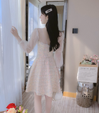 New Fashion Long Sleeves Chiffon Design A-Line Dress HZ1024