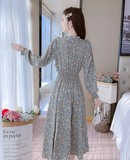 New Fashion Simple Floaral Design Women Long Dress HZ1024