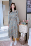 New Fashion Simple Floaral Design Women Long Dress HZ1024