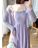 New Simple Elegant Cardigan Design Spaghetti Strap Dress HZ1024
