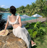 Simple Fashion White Floral Design Ruffled Collar A-Line Dress HZ1024