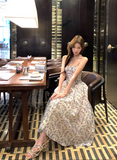 New Fashion Floral Design Long A-line Strapless Dress HZ1024
