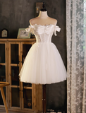 Charming Champagne Lace-edg Design Mesh Corest Strapless Homecoming Dress HZ1024
