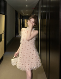 Fashion Pink Sequin Tulle Design A-line Sleeveless Strapless Homecoming Dress HZ1024