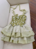 New Fashion Green Appliqued A-line Tiered Party Dresses Homecoming Dresses, HZ1024