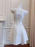 New Fashion Bow Design A-line Spaghetti Strap Party Dresses Homecoming Dresses, HZ1024