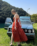 Fashion Sweetheart Sheath Strapless Design A-line Tulle Women Dress HZ1024