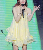 New Fashion Light Yellow Single Shoulder Strap Ruffled Hem Design Summer Party Dress Homecoming Dress HZ1024