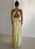 Elegant Satin Prom Dress Sheath Evening Gown Long Party Dress High Slit Formal Dress HZ1024