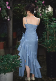 Elegant Chiffon Prom Dress Sheath Evening Gown Party Dress Spaghetti Strap Formal Dress HZ1024