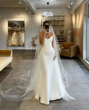 Elegant Simple White Strapless A-Line Wedding Dress HZ1024