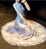 Vintage Lilac Floral Mermaid Spaghetti Strap Evening Dress Long Prom Dress HZ1024