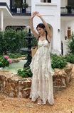 Floral Ruffle Design Halter Dress Elegant A-line Chiffon Evening Party Dress HZ1024