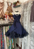 New Fashion Navy Blue Design A-line Spaghetti Strap Homecoming Dress HZ1024