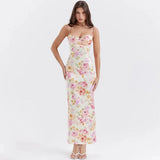 Vintage Floral Sweetheart Prom Dress Sheath Spaghetti Strap Evening Dress Long Formal Dress HZ1024